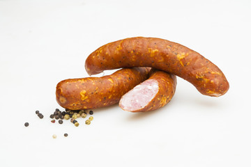 sausages handmade by the butcher