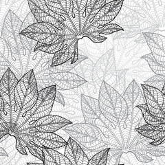 Vector illustration of leaves. (Seamless Pattern)