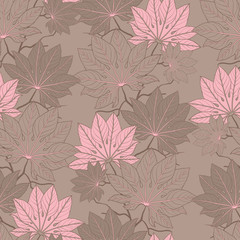 Vector illustration of leaves. (Seamless Pattern)