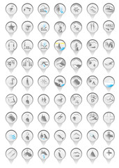 Silver icons map set