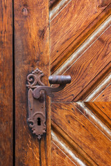 Fototapeta premium Ancient door handle, Cesky Krumlov, Czech Republic.