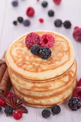 pancakes with berries fruits