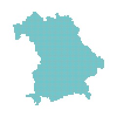 Obraz premium Bayern blau - Serie: Pixelkarte Bayerische Bezirke
