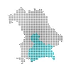Fototapeta na wymiar Górna Bawaria - Seria: pixel map powiatów bawarskie