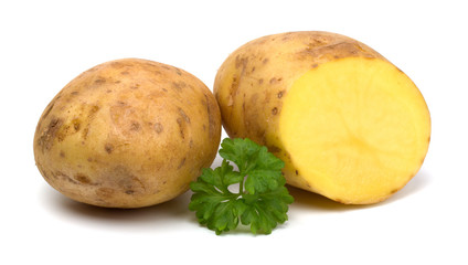 Potatoes isolated on white background.