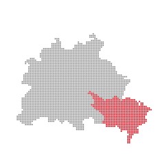 Obraz premium Treptow-Köpenick - Serie: Pixelkarte Berliner Stadtteile