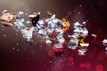 Set of many different gemstone