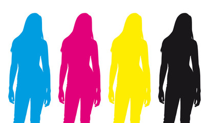 CMYK Silhouette Mädchen / Frau