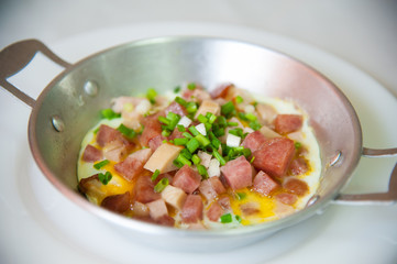 fried egg stuff with hot pan