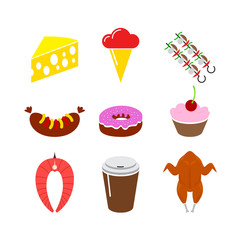 food icon set. Isolated on a white background