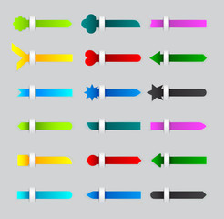 set of customizable label elements and stickers