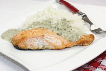 pavé de saumon sauce oseille