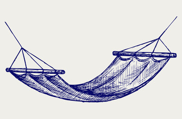 Hammock. Suspension device for the rest. Doodle style