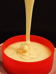 cup with condensed milk.