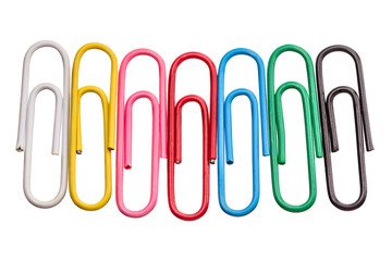 Paper clips on white