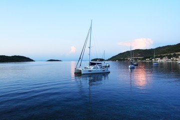 Harbor with yachts in Croatia