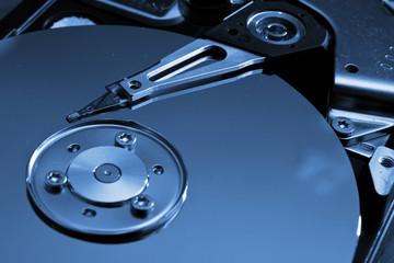 Close-up of the opened Hard Disk Drive