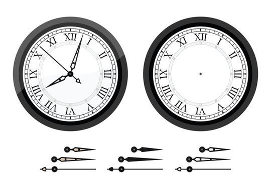 Clock with roman bended numerals