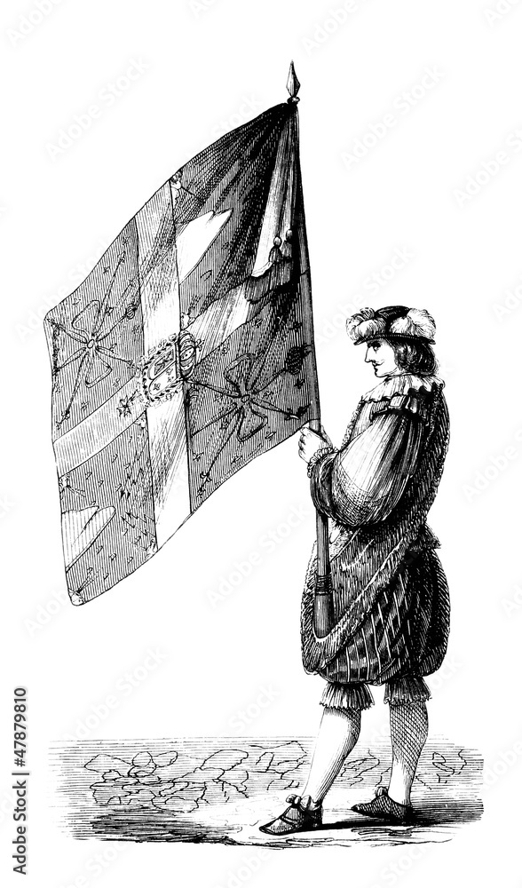 Wall mural Standard Bearer - Porte-Drapeau - 17th century