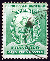 Postage stamp Peru 1898 Manco Capac, Inca Dynasty