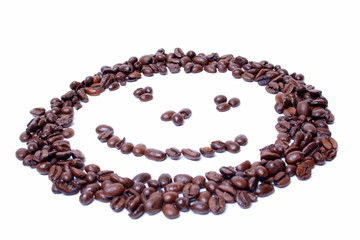 Smilie mit Kaffeebohnen