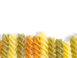 colored fusilli pasta