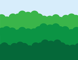 Top of puffy green trees background