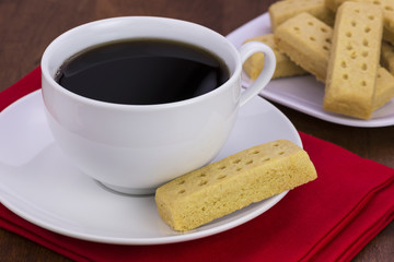 Obraz na płótnie Canvas shortbread cookies and coffee