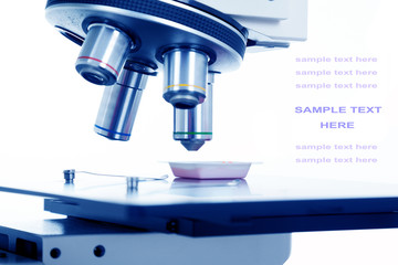 Laboratory microscope lens with many space to insert your text