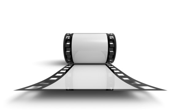 3D Filmrolle - Schwarz Weiß Frontal Ansicht