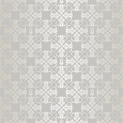 Seamless silver small floral elements wallpaper pattern