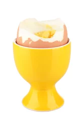 Fototapeten boiled egg in egg cup isolated on white © Africa Studio