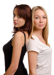 Two shapely young women friends