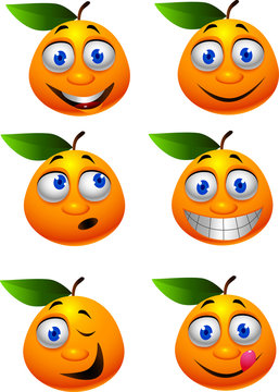 Funny orange cartoon character