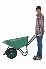Man with a wheelbarrow