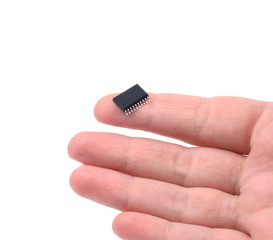 Miniature electronic circuit board on handground