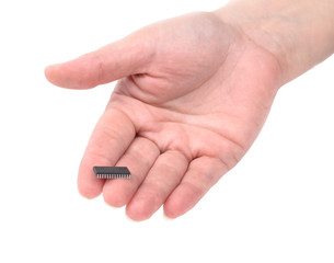 Miniature electronic circuit board on handground