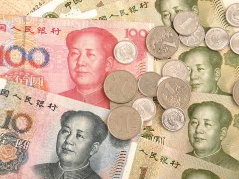 Chinese Yuan Notes And Coins