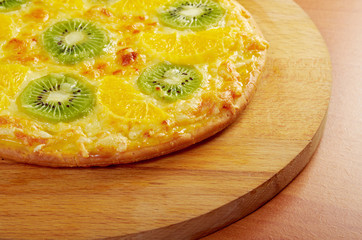 sweet pizza with fruit