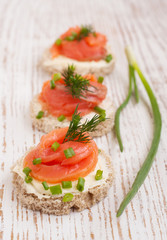 Canapes with  salmon
