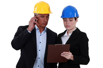 Architect and female assistant