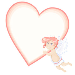 Cute cupid with heart