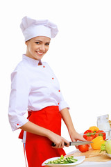 Young cook preparing food