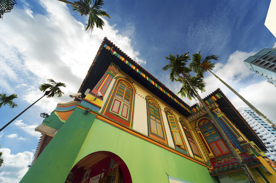Traditional Building in Little India district, Singapore
