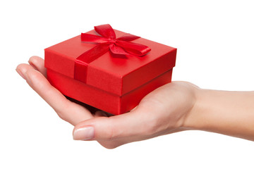 hand with gift isolated