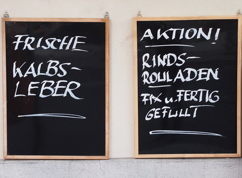 Anzeigetafel - Rindsrouladen zum Aktionspreis