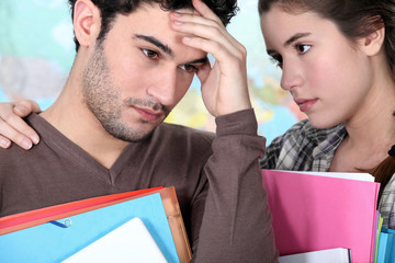 Student offering support to a stressed friend