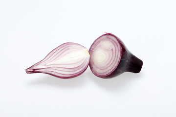 Red onion isolated on white background