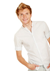 Portrait of happy casual young man standing