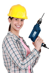 Woman with a drill